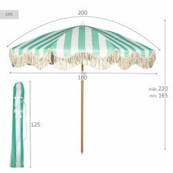 Parasol de plage Aktive 200 x 220 x 200 cm (4 Unités)