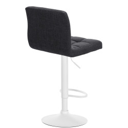 Tabouret de bar Calma tissu blanc gris foncé