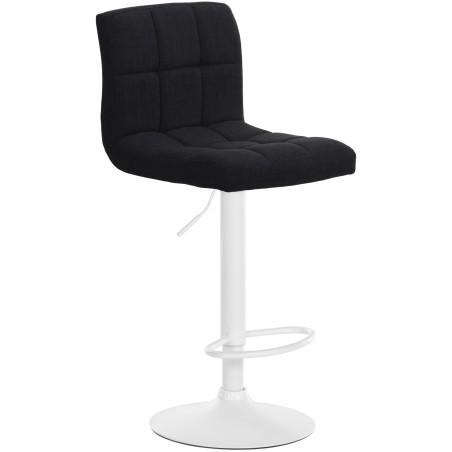 Tabouret de bar Calma en tissu blanc noir