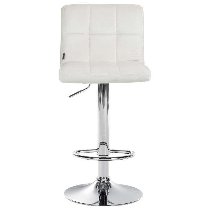 Tabouret de bar Pérou velours chrome crème