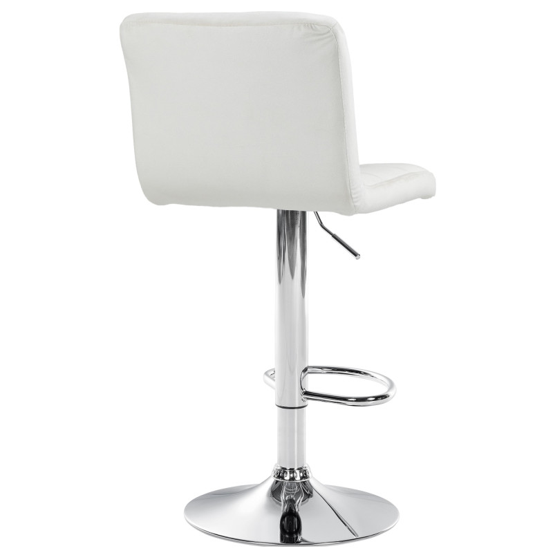 Tabouret de bar Pérou velours chrome crème