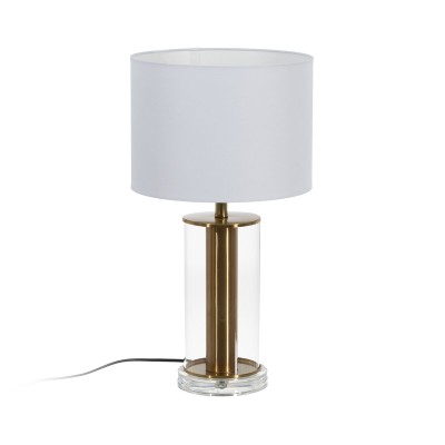 Lampe de bureau Blanc Doré Verre Fer 40 W 28 x 28 x 51 cm