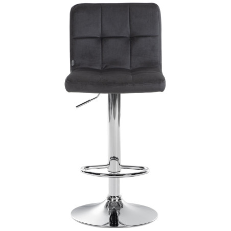 Tabouret de bar Pérou velours chrome noir