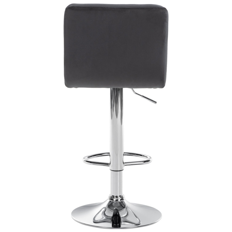 Tabouret de bar Pérou velours chrome noir