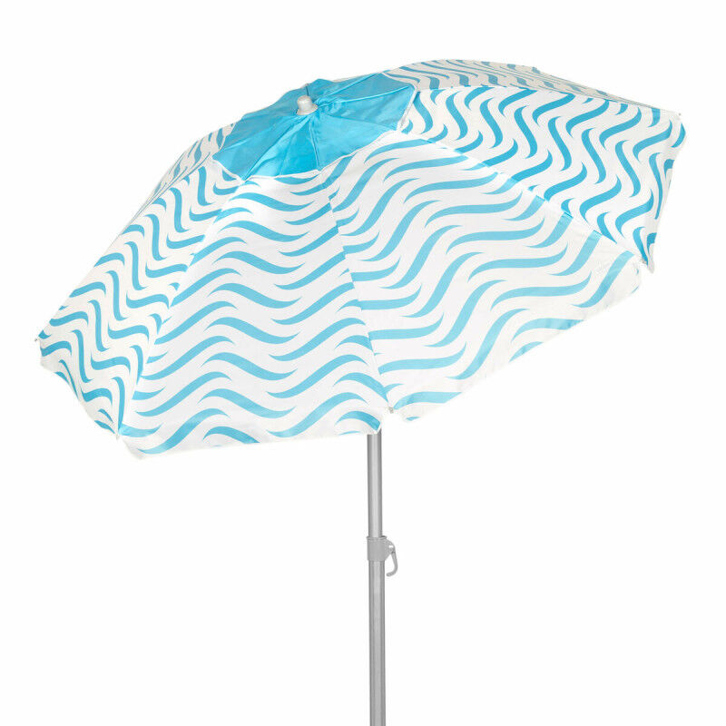 Parasol de plage Aktive Bleu Ø 200 cm 200 x 190 x 200 cm (6 Unités)