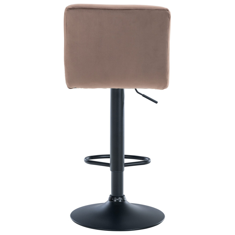 Tabouret de bar Pérou, velours noir brun