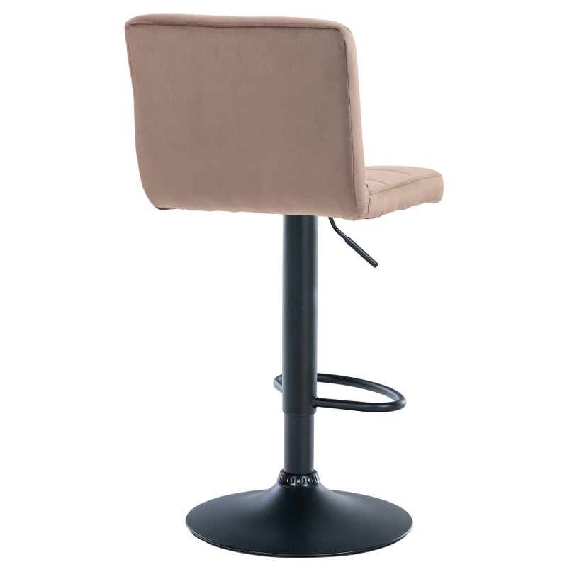 Tabouret de bar Pérou, velours noir brun