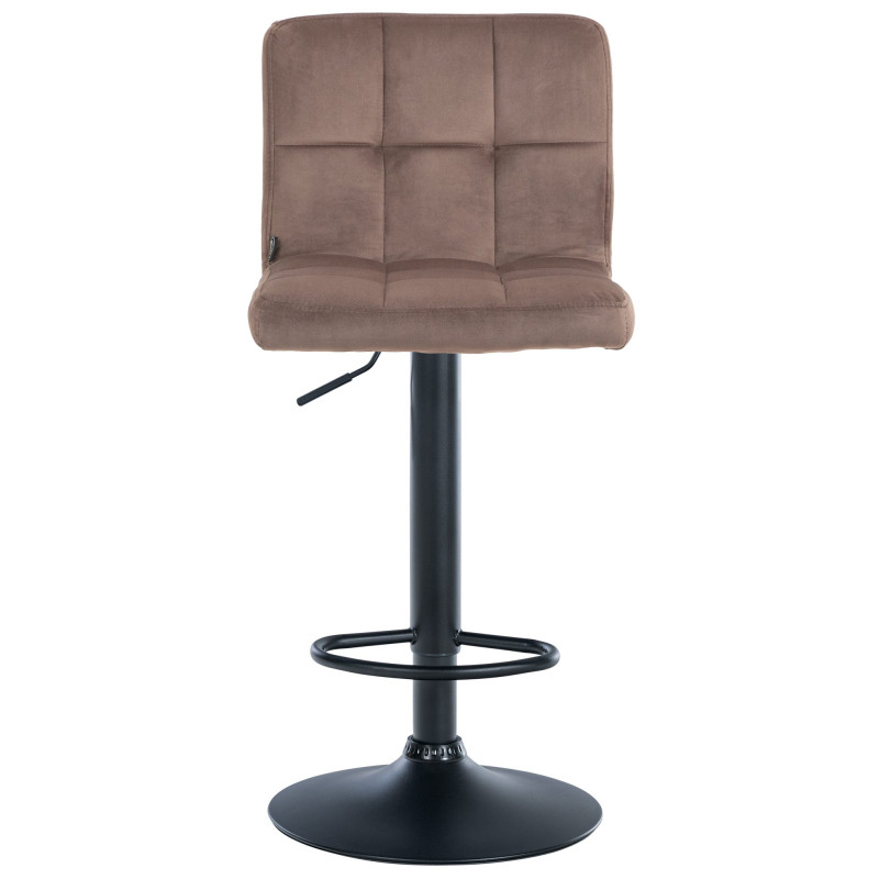 Tabouret de bar Pérou, velours noir brun