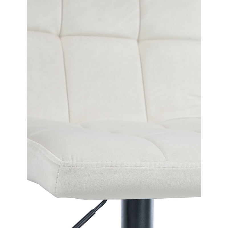 Taburete de bar Peru en terciopelo Crema,Negro