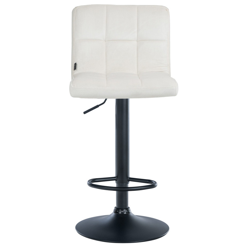 Taburete de bar Peru en terciopelo Crema,Negro