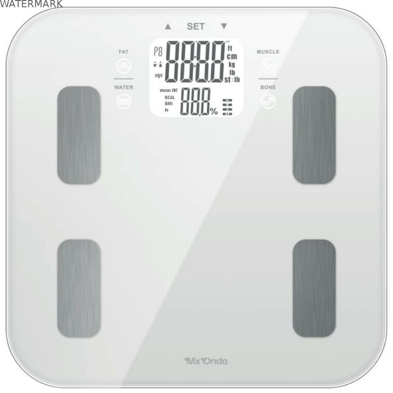 Balance Numérique de Salle de Bain Mx Onda MXPB2470 Gris Balance Numérique de Salle de Bain Mx Onda MXPB2470 Gris
