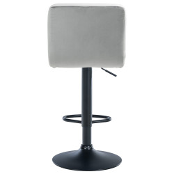 Tabouret de bar Pérou velours noir gris