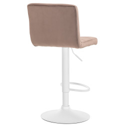 Tabouret de bar en velours blanc du Pérou brun