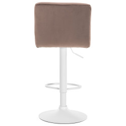 Tabouret de bar en velours blanc du Pérou brun