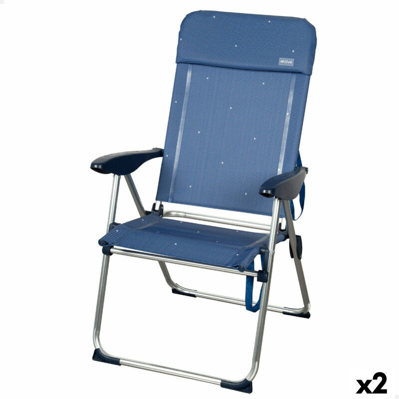 Chaise de Plage Aktive 48 x 110 x 65 cm (2 Unités)