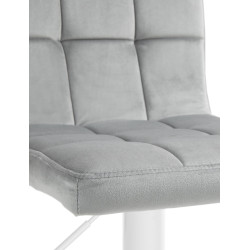 Tabouret de bar en velours blanc du Pérou gris