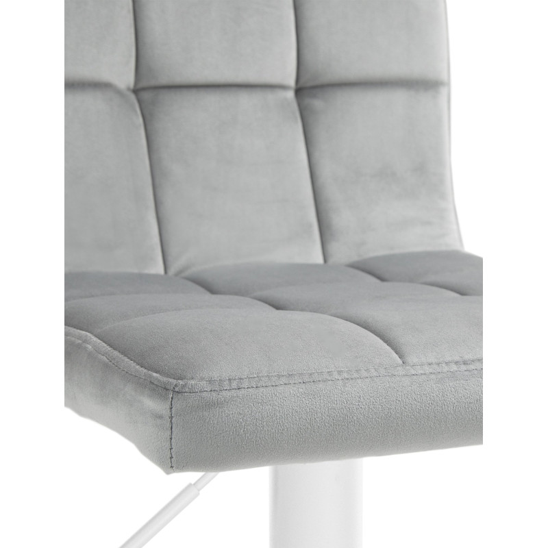 Tabouret de bar Pérou velours blanc gris