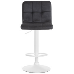 Tabouret de bar Pérou velours blanc noir