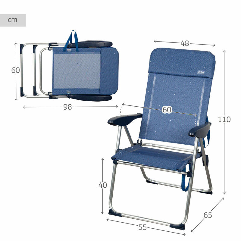 Chaise de Plage Aktive 48 x 110 x 65 cm (2 Unités)