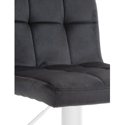 Tabouret de bar en velours blanc du Pérou noir