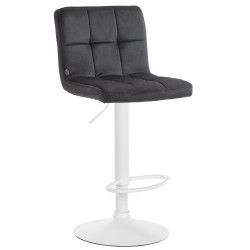 Taburete de bar Peru en terciopelo Negro,Blanco