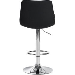 Sgabello Jerry in similpelle nero,cromo