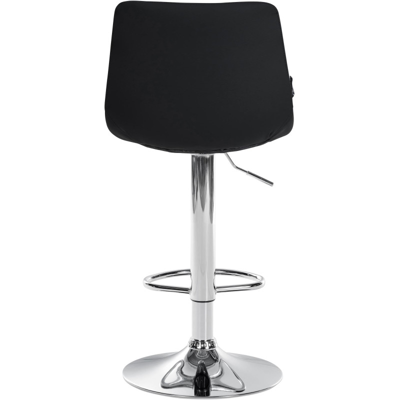 Sgabello Jerry in similpelle nero,cromo