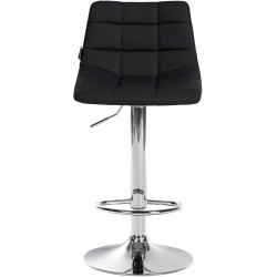 Tabouret de bar Jerry simili cuir chrome noir