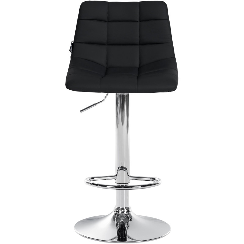 Sgabello Jerry in similpelle nero,cromo