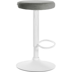 Lot de 2 tabourets de bar Ponte velours blanc
