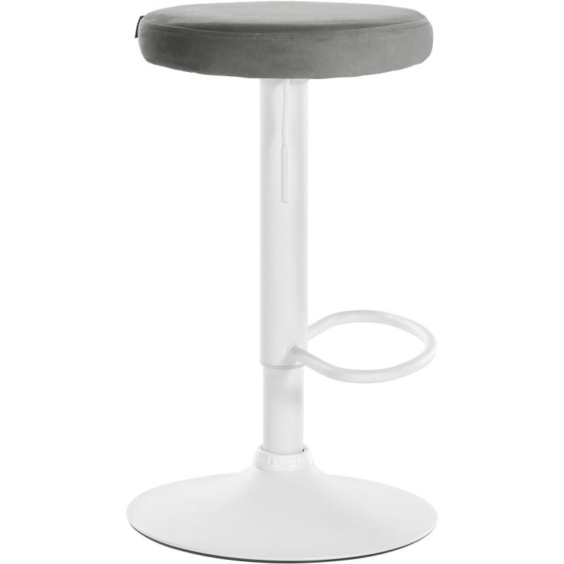 Lot de 2 tabourets de bar Ponte velours blanc