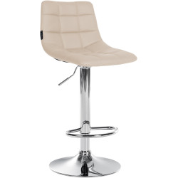 Sgabello Jerry in similpelle crema,cromo