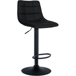 Tabouret de bar Jerry simili cuir noir noir