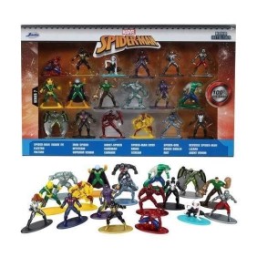 Coffret Spiderman - 18 figurines 4cm en métal - Personnages de l'univers Spiderman