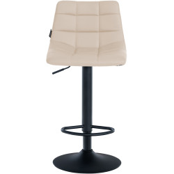 Tabouret de bar Jerry, similicuir noir crème