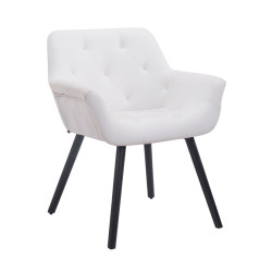 Chaise visiteur Cassidy, similicuir noir | blanc