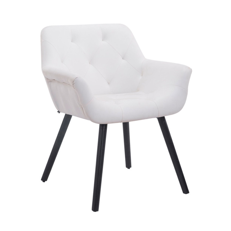 Chaise visiteur Cassidy, similicuir noir | blanc