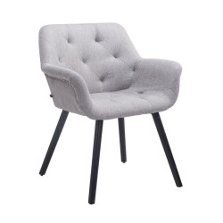 Chaise visiteur Cassidy en tissu noir | gris