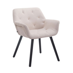 Chaise visiteur Cassidy en tissu noir | beige