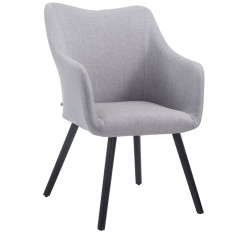 Chaise visiteur McCoy V2 en tissu noir | gris