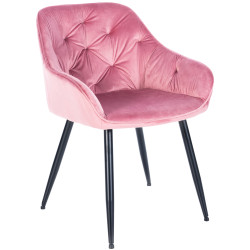 Chaise visiteur Cassis velours | rose