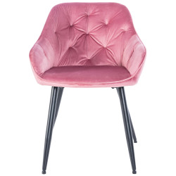 Chaise visiteur Cassis velours | rose