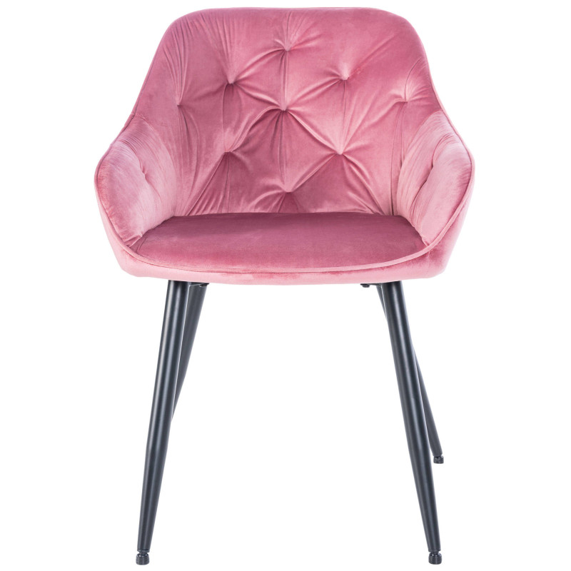 Chaise visiteur Cassis velours | rose