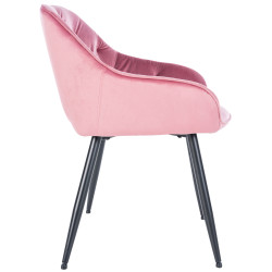 Chaise visiteur Cassis velours | rose