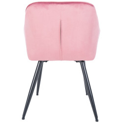 Chaise visiteur Cassis velours | rose