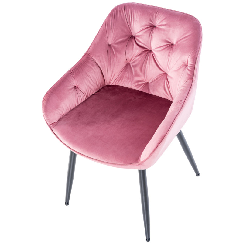 Chaise visiteur Cassis velours | rose