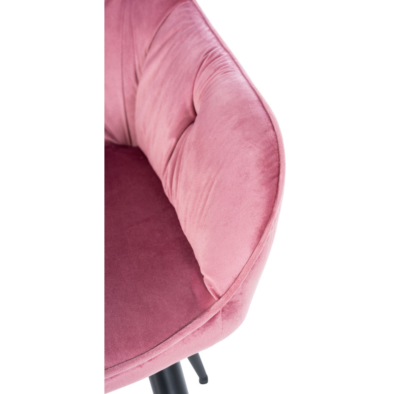 Chaise visiteur Cassis velours | rose