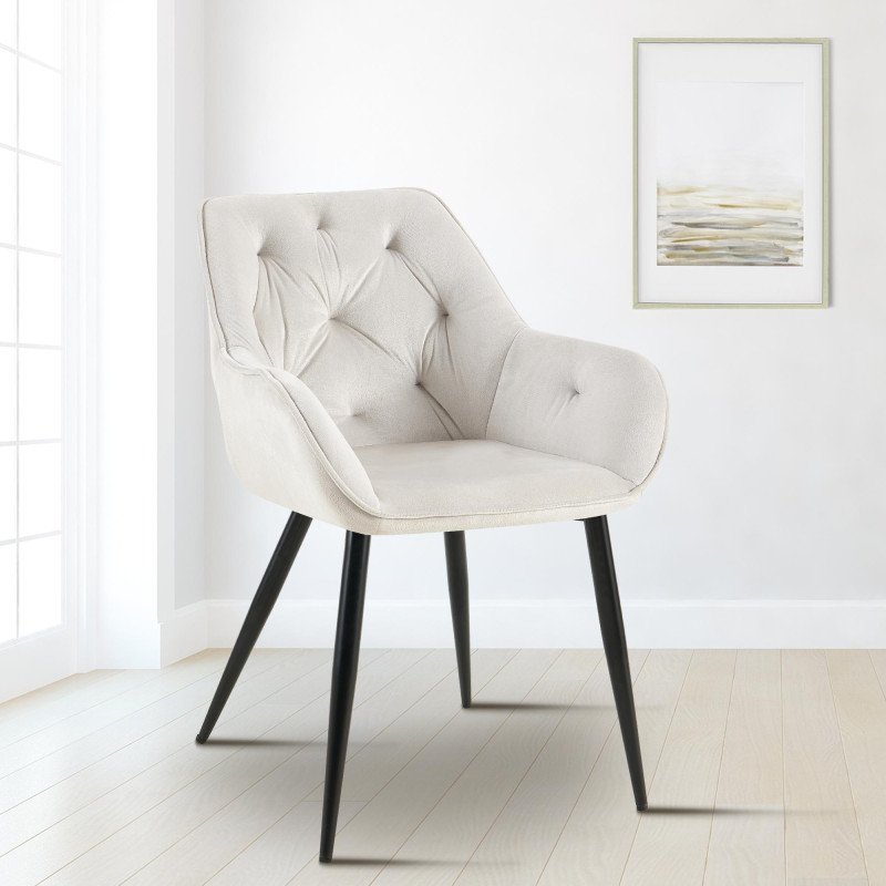 Chaise visiteur Cassis velours | gris clair