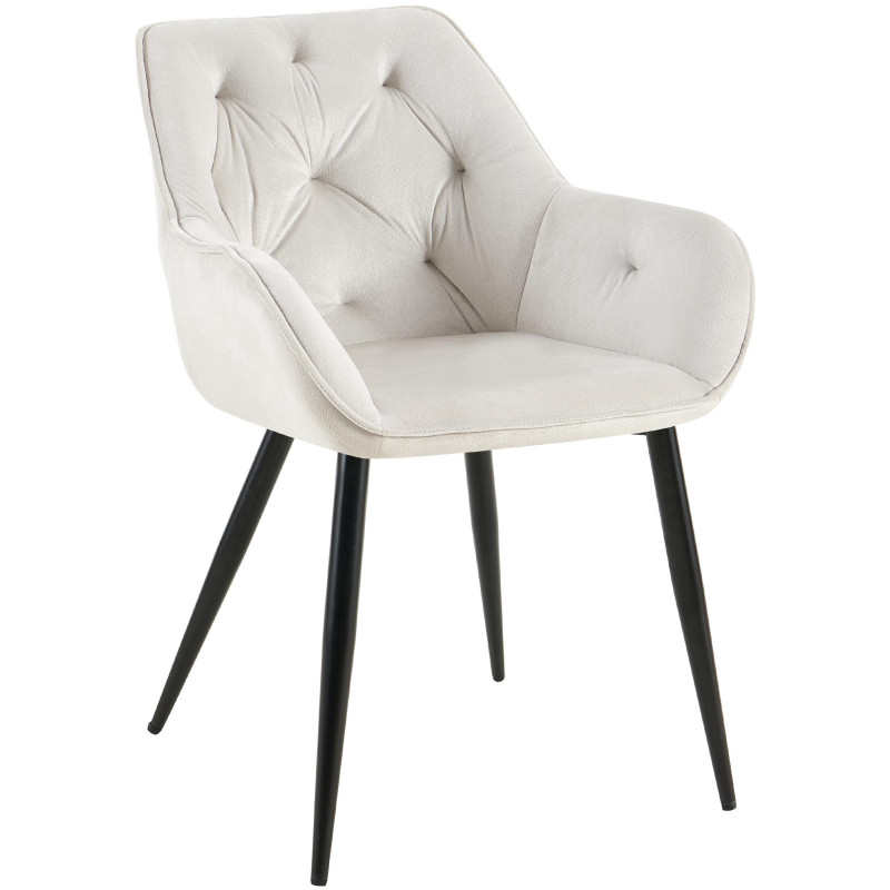 Chaise visiteur Cassis velours | gris clair