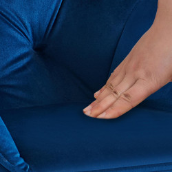 Chaise visiteur Cassis velours | bleu